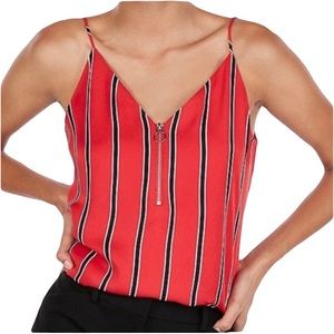 Express Striped Red Zip Front Beach Festival‎ Resort Tank Top Blouse X-Small